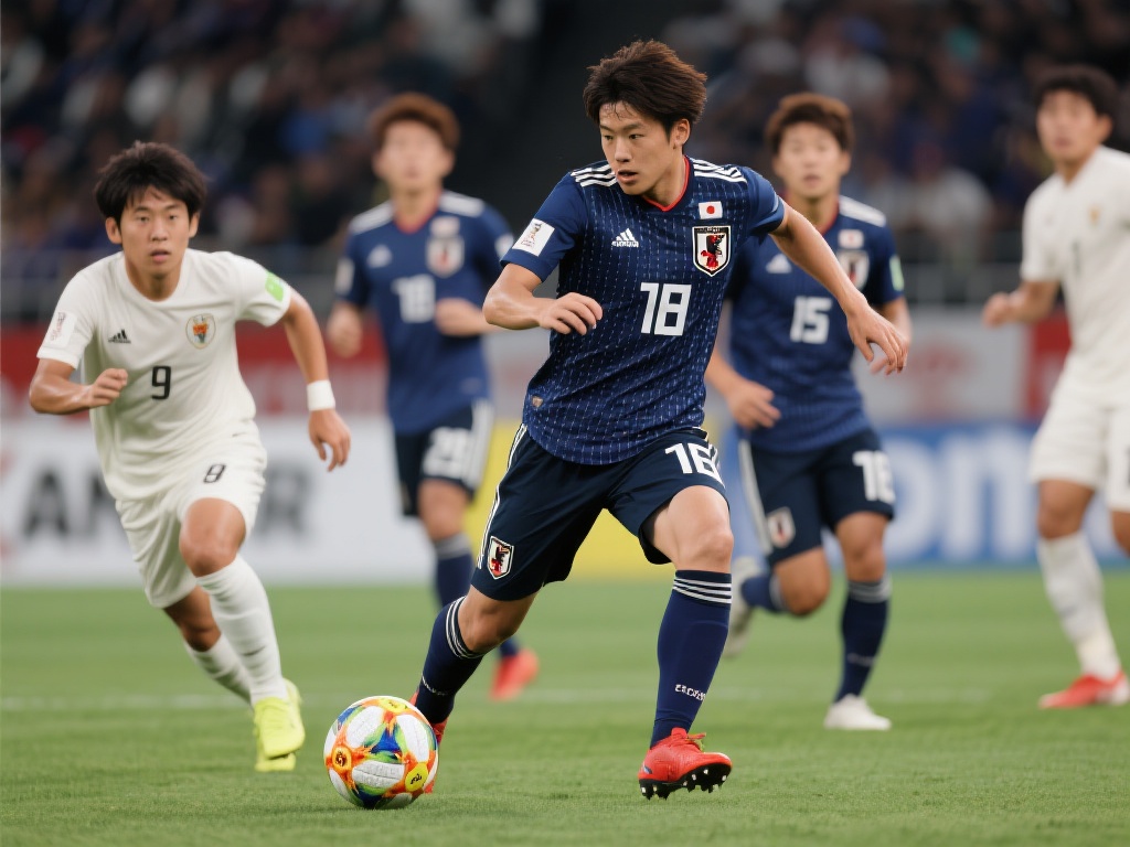 比赛伊始，日本队展现出强大的控球能力与行